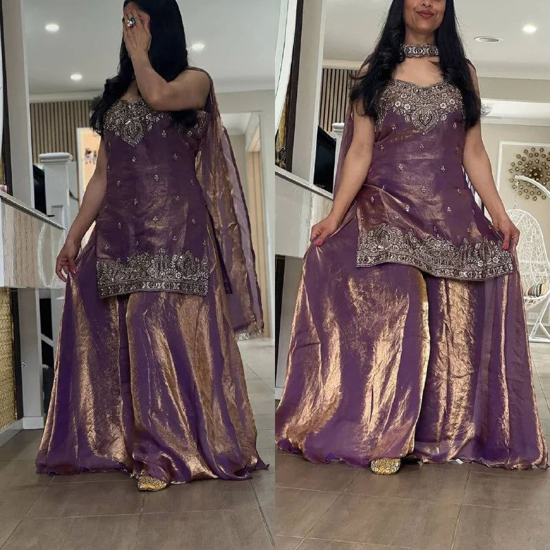 Majestic Purple Outfit for Cultural Celebrations - Image 5