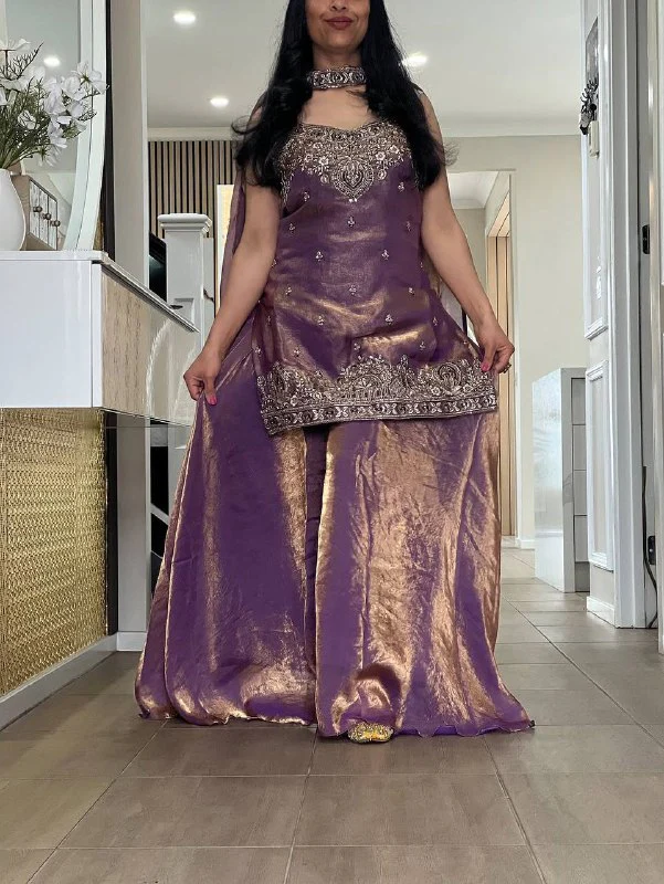 Majestic Purple Outfit for Cultural Celebrations - Image 6