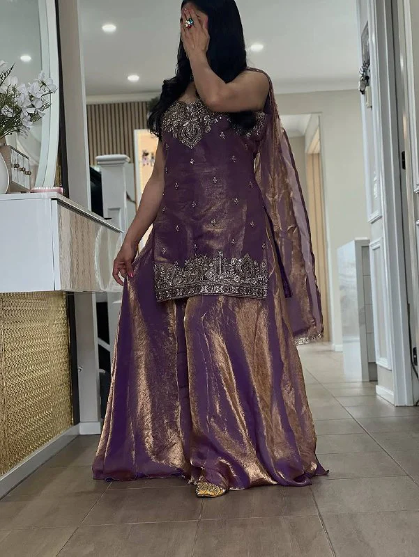 Majestic Purple Outfit for Cultural Celebrations - Image 7