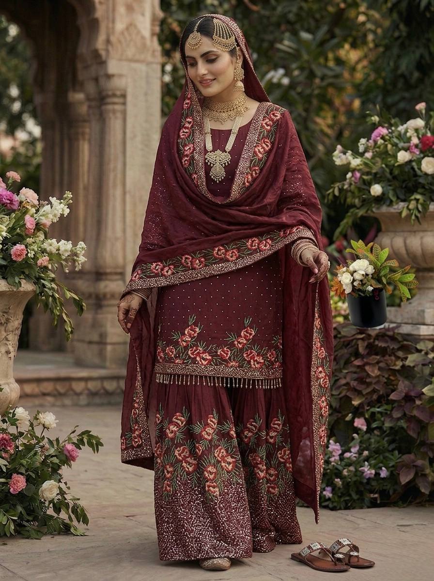 Radiant Rose Embroidered Ethnic Ensemble - Image 13