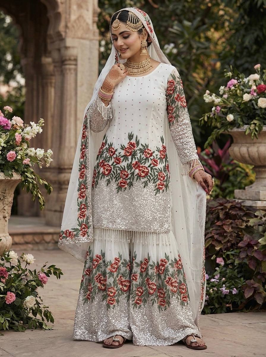 Radiant Rose Embroidered Ethnic Ensemble - Image 15