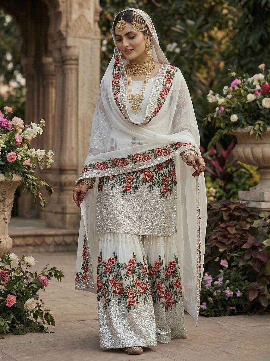 Radiant Rose Embroidered Ethnic Ensemble - Image 16
