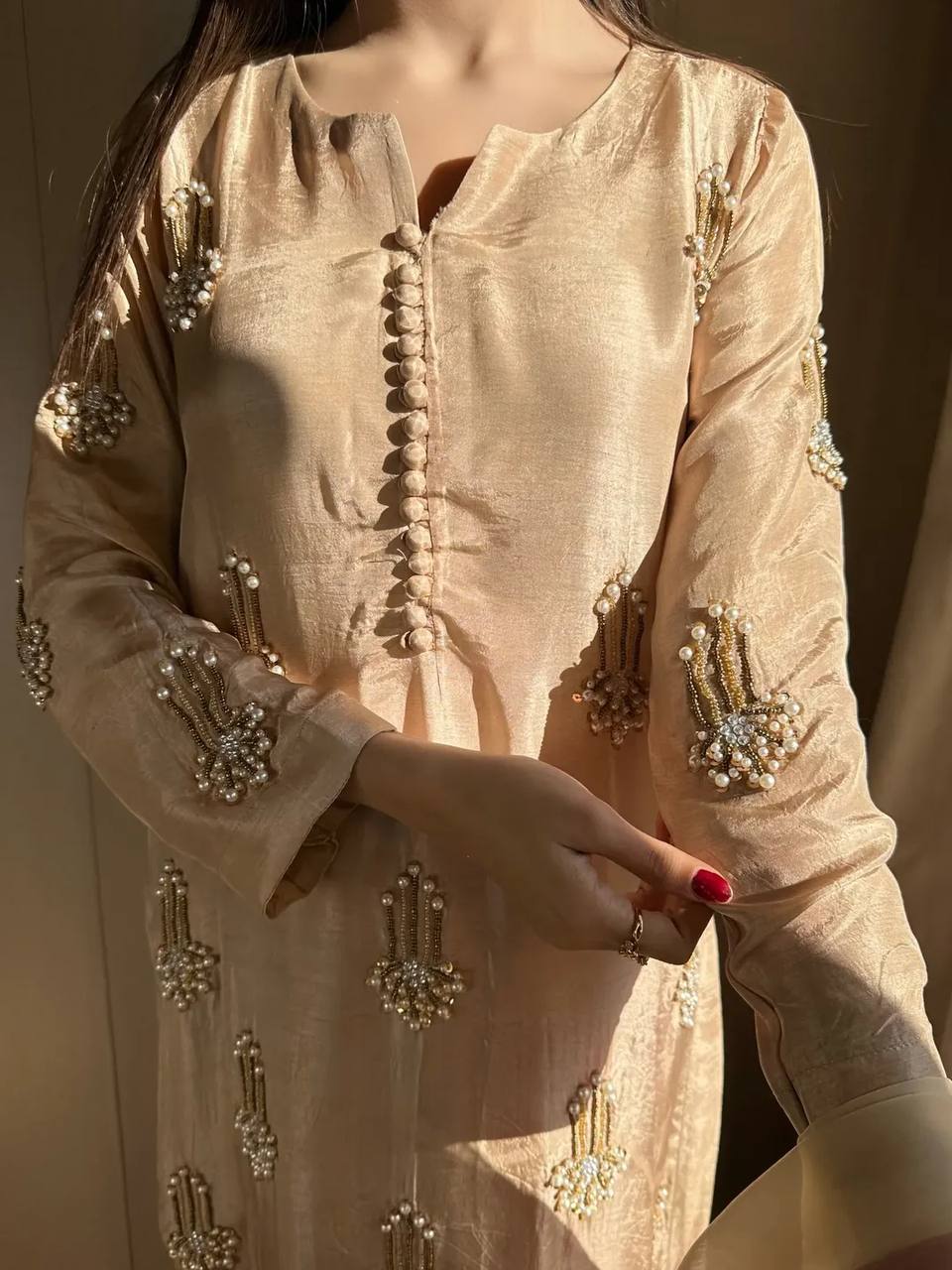 Radiant Silk Dress with Grace - Image 7