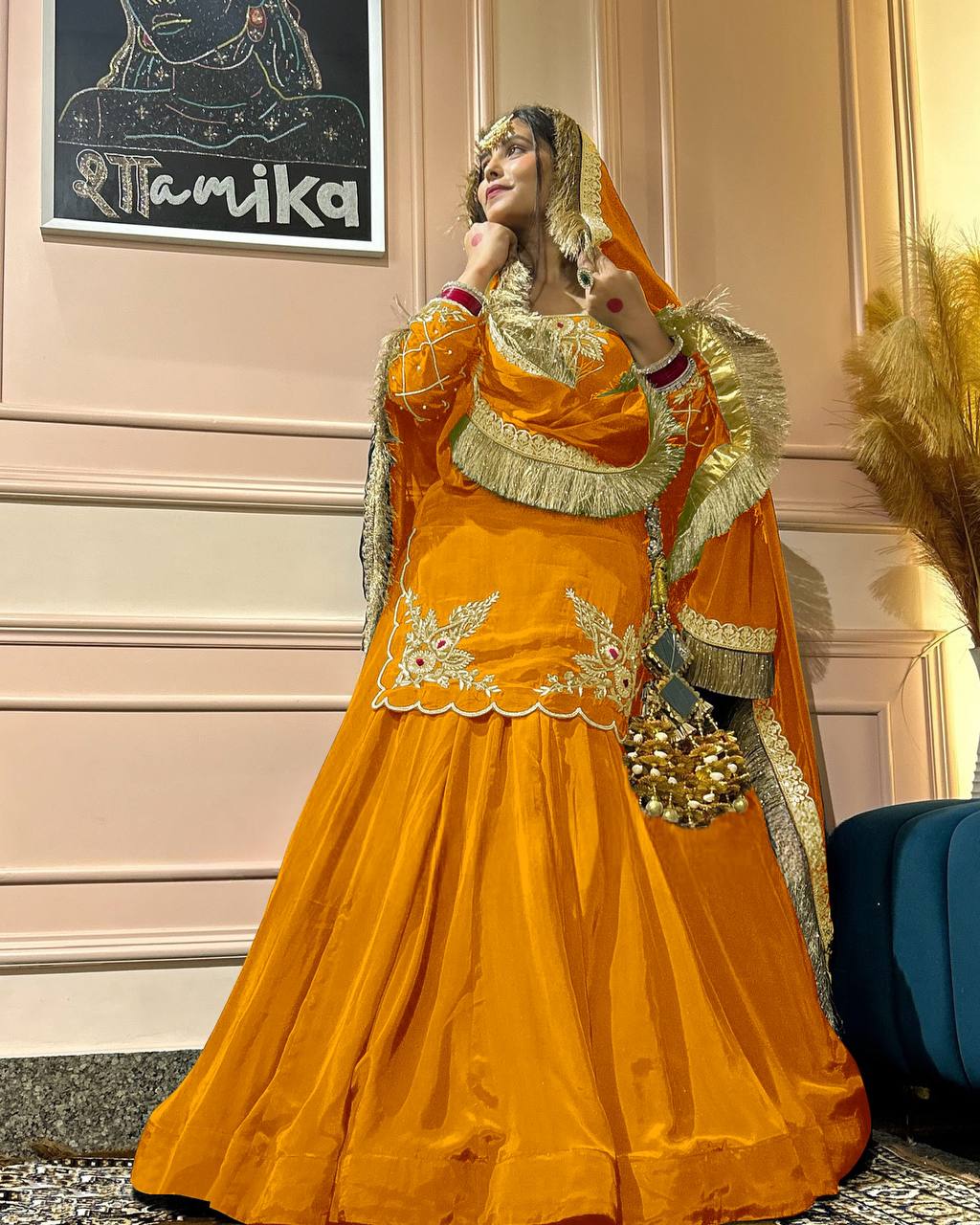 Regal Zari and Stone Embellished Hand work. - Image 18