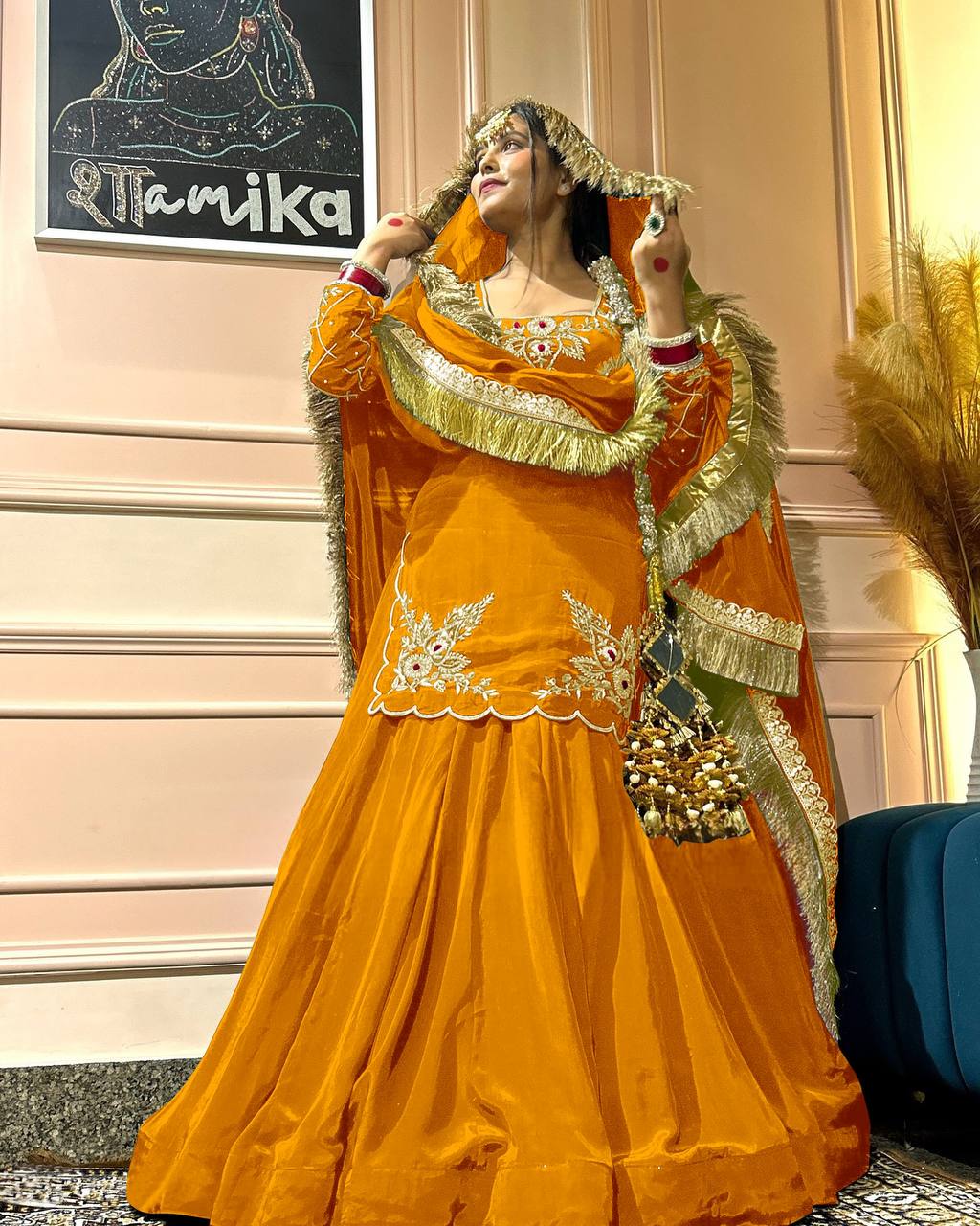 Regal Zari and Stone Embellished Hand work. - Image 19