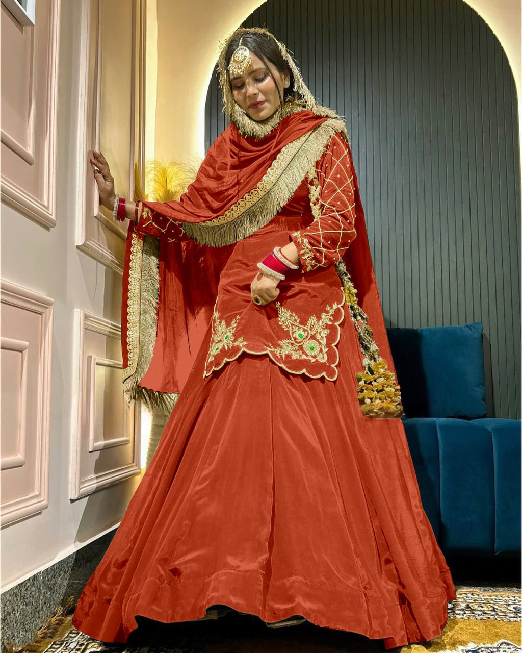 Regal Zari and Stone Embellished Hand work. - Image 20
