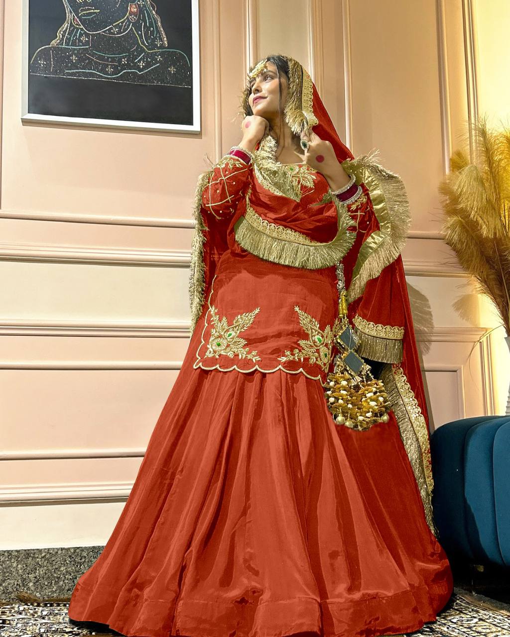 Regal Zari and Stone Embellished Hand work. - Image 21