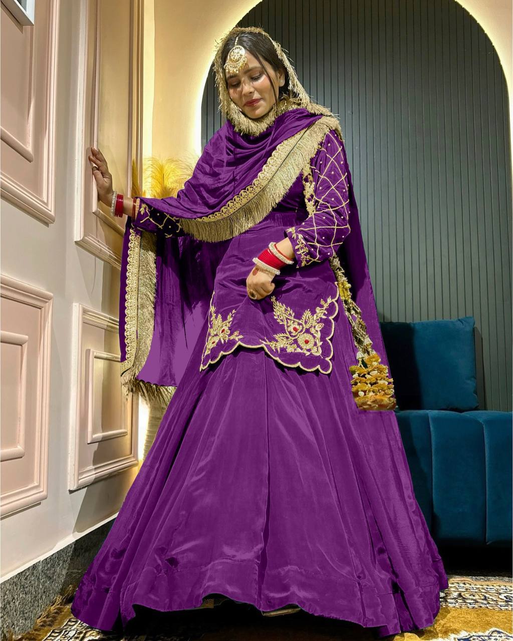 Regal Zari and Stone Embellished Hand work. - Image 23