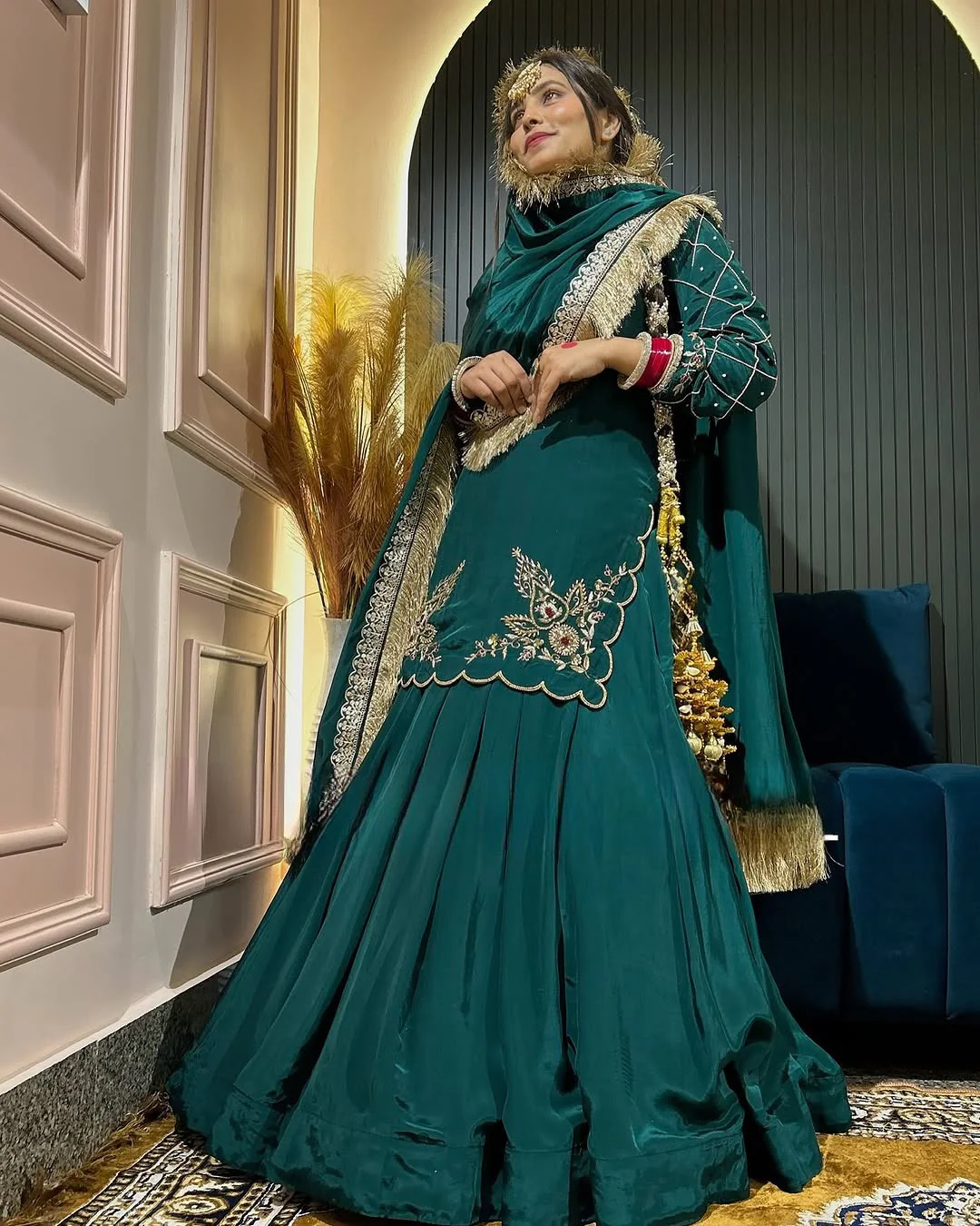 Regal Zari and Stone Embellished Hand work. - Image 5