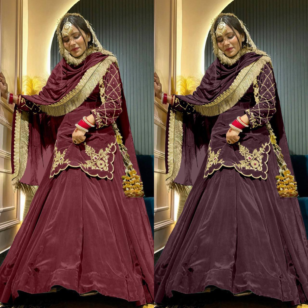 Regal Zari and Stone Embellished Hand work. - Image 7