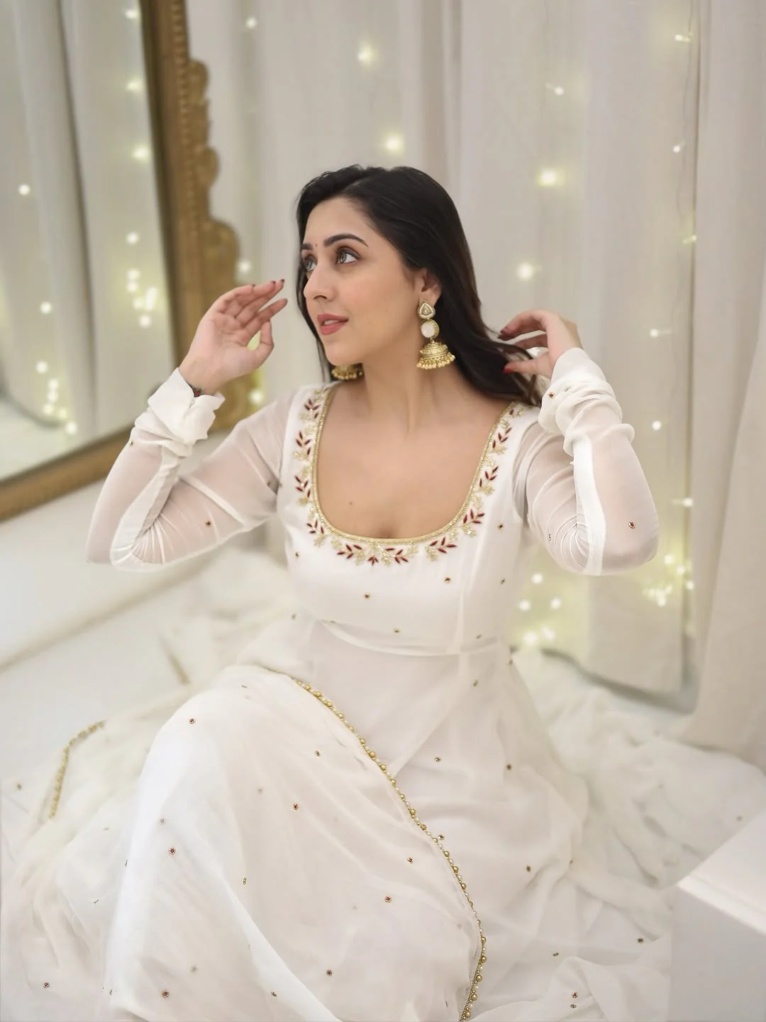 The Enchantment of a White Anarkali Dress - Image 4