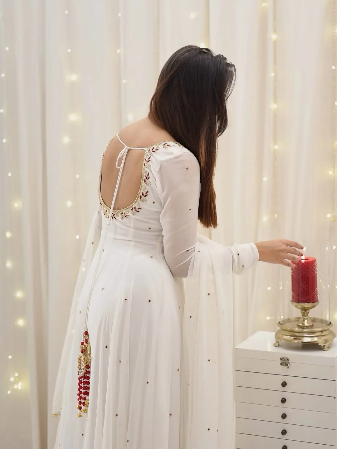 The Enchantment of a White Anarkali Dress - Image 5