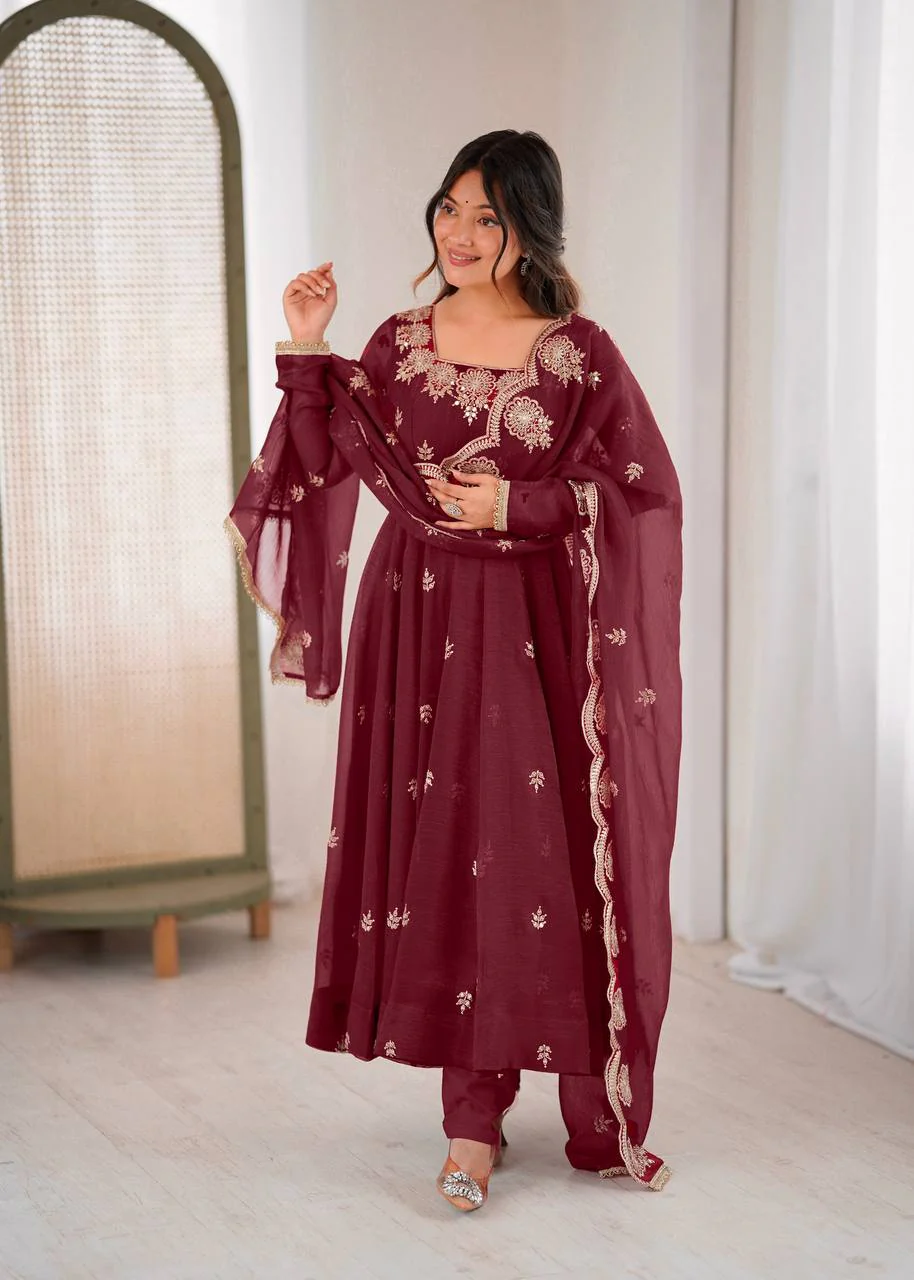Timeless Beauty in Rich Burgundy Hues - Image 8