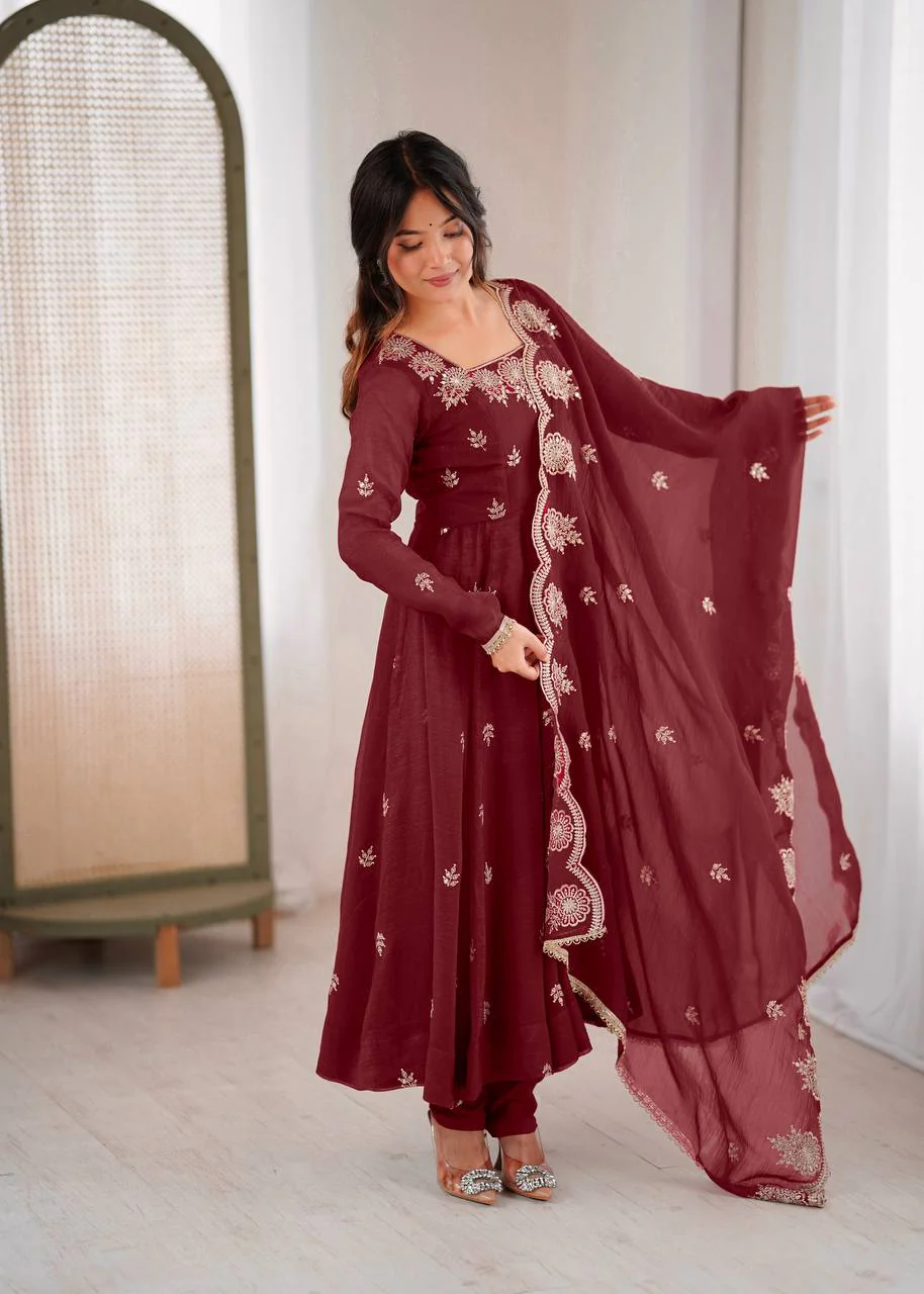 Timeless Beauty in Rich Burgundy Hues - Image 9